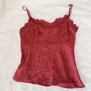 pink silk cami top size 10/medium